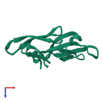 PDB entry 2l2f coloured by chain, ensemble of 20 models, top view.