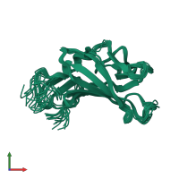 PDB entry 2l2g coloured by chain, ensemble of 20 models, front view.