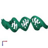 PDB entry 2l2j coloured by chain, ensemble of 20 models, top view.