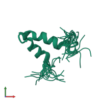 PDB entry 2l2r coloured by chain, ensemble of 20 models, front view.