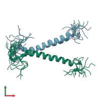 PDB entry 2l2t coloured by chain, ensemble of 20 models, front view.