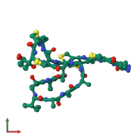 PDB entry 2l2y coloured by chain, ensemble of 20 models, front view.