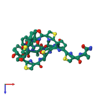 PDB entry 2l2y coloured by chain, ensemble of 20 models, top view.