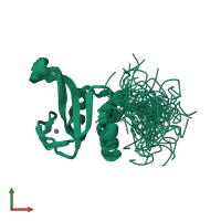 PDB entry 2l31 coloured by chain, ensemble of 30 models, front view.