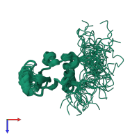 PDB entry 2l31 coloured by chain, ensemble of 30 models, top view.