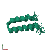 PDB entry 2l37 coloured by chain, ensemble of 20 models, front view.