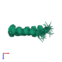 PDB entry 2l37 coloured by chain, ensemble of 20 models, top view.