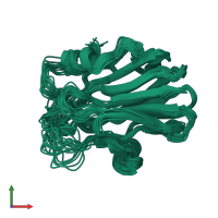 PDB entry 2l38 coloured by chain, ensemble of 20 models, front view.