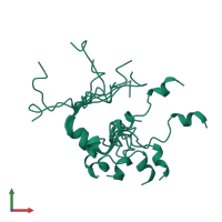 PDB entry 2l3h coloured by chain, ensemble of 8 models, front view.