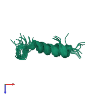 PDB entry 2l3i coloured by chain, ensemble of 20 models, top view.