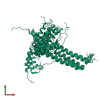 PDB entry 2l3l coloured by chain, ensemble of 20 models, front view.