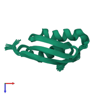 PDB entry 2l3m coloured by chain, ensemble of 20 models, top view.