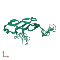 PDB entry 2l3u coloured by chain, ensemble of 10 models, front view.