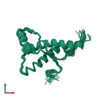 PDB entry 2l40 coloured by chain, ensemble of 20 models, front view.