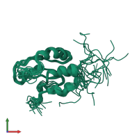 PDB entry 2l42 coloured by chain, ensemble of 20 models, front view.