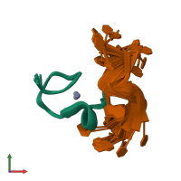 PDB entry 2l45 coloured by chain, ensemble of 19 models, front view.