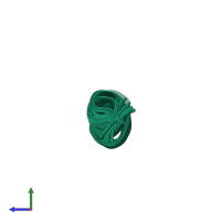 PDB entry 2l4g coloured by chain, ensemble of 20 models, side view.
