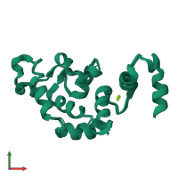 PDB entry 2l4i coloured by chain, ensemble of 10 models, front view.