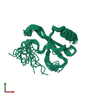 PDB entry 2l4n coloured by chain, ensemble of 20 models, front view.