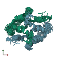 PDB entry 2l50 coloured by chain, ensemble of 30 models, front view.