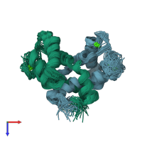 PDB entry 2l51 coloured by chain, ensemble of 30 models, top view.