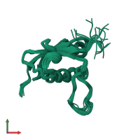 PDB entry 2l52 coloured by chain, ensemble of 20 models, front view.