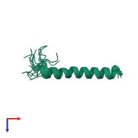 PDB entry 2l58 coloured by chain, ensemble of 20 models, top view.