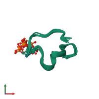 PDB entry 2l5j coloured by chain, ensemble of 8 models, front view.