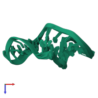 PDB entry 2l5z coloured by chain, ensemble of 21 models, top view.