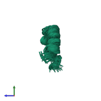 PDB entry 2l60 coloured by chain, ensemble of 20 models, side view.
