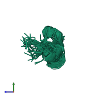 PDB entry 2l61 coloured by chain, ensemble of 40 models, side view.