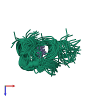 PDB entry 2l62 coloured by chain, ensemble of 40 models, top view.