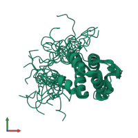 PDB entry 2l6a coloured by chain, ensemble of 20 models, front view.