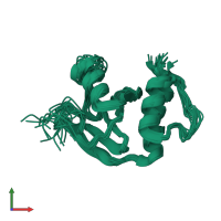 PDB entry 2l6o coloured by chain, ensemble of 20 models, front view.