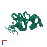 PDB entry 2l6o coloured by chain, ensemble of 20 models, top view.