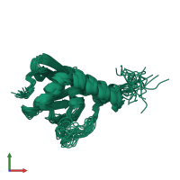 PDB entry 2l6p coloured by chain, ensemble of 20 models, front view.