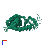 PDB entry 2l6p coloured by chain, ensemble of 20 models, top view.