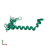 PDB entry 2l77 coloured by chain, ensemble of 10 models, front view.