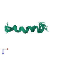 PDB entry 2l7c coloured by chain, ensemble of 23 models, top view.