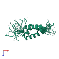 PDB entry 2l7m coloured by chain, ensemble of 20 models, top view.