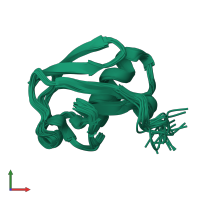 PDB entry 2l7r coloured by chain, ensemble of 20 models, front view.
