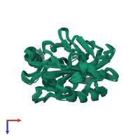 PDB entry 2l7w coloured by chain, ensemble of 20 models, top view.