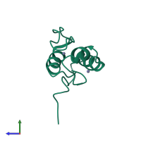 PDB entry 2l7x coloured by chain, side view.