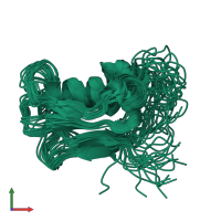 PDB entry 2l83 coloured by chain, ensemble of 20 models, front view.