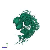 PDB entry 2l83 coloured by chain, ensemble of 20 models, side view.