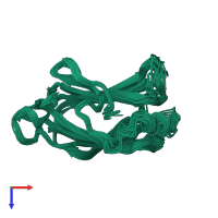 PDB entry 2l8a coloured by chain, ensemble of 20 models, top view.