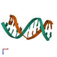 PDB entry 2l8i coloured by chain, ensemble of 11 models, top view.