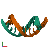 PDB entry 2l8q coloured by chain, ensemble of 10 models, front view.