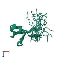 PDB entry 2l92 coloured by chain, ensemble of 20 models, top view.