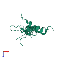 PDB entry 2l96 coloured by chain, ensemble of 10 models, top view.